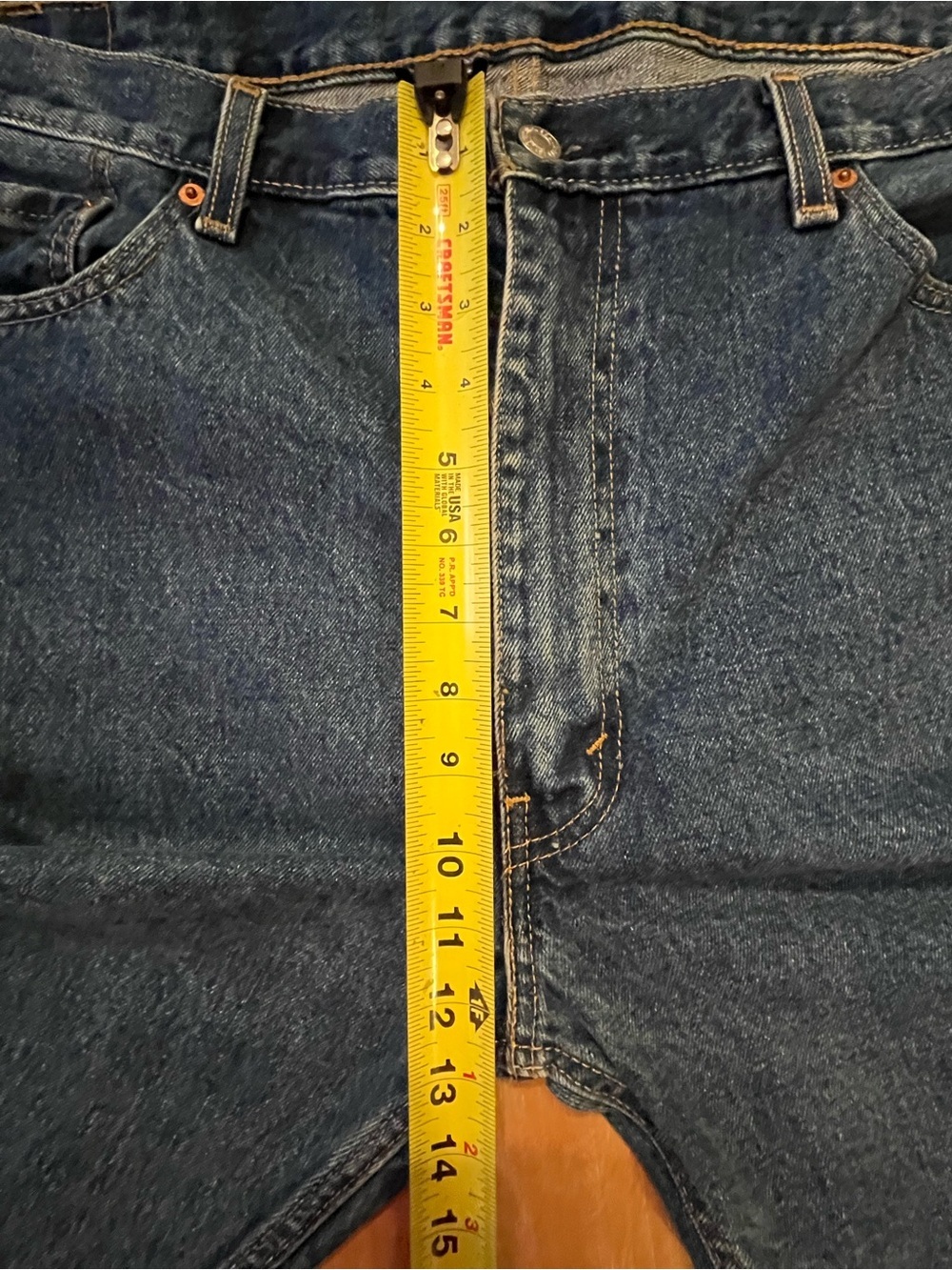 Levi's 505 Regular Fit Straight Leg Jeans Mens W42 L32 Medium Dark Wash Cotton - Picture 5 of 11